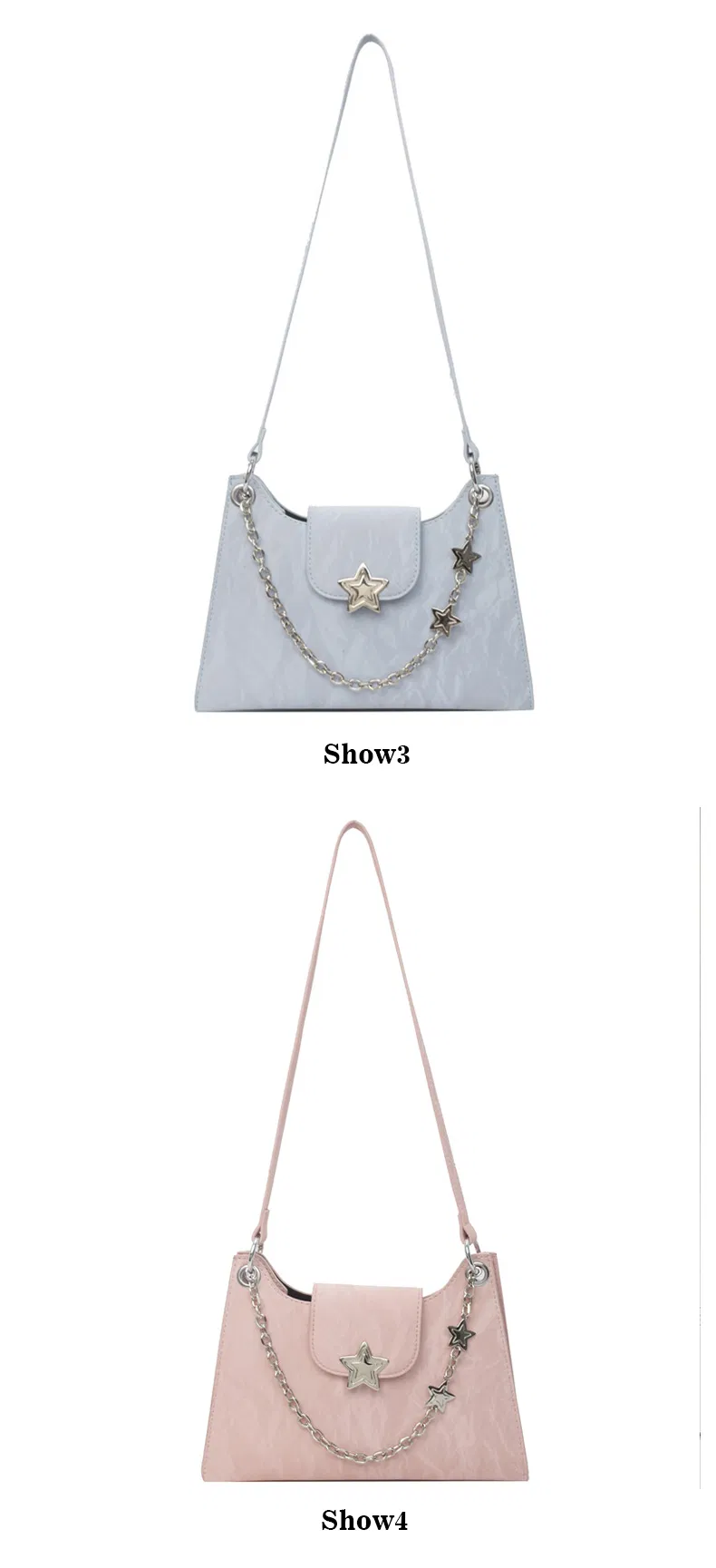 Bolsa Trendy para Mulheres, Bolsa de Ombro Hobo de PU Macio, Bolsa Casual Chic de Braço com Corrente