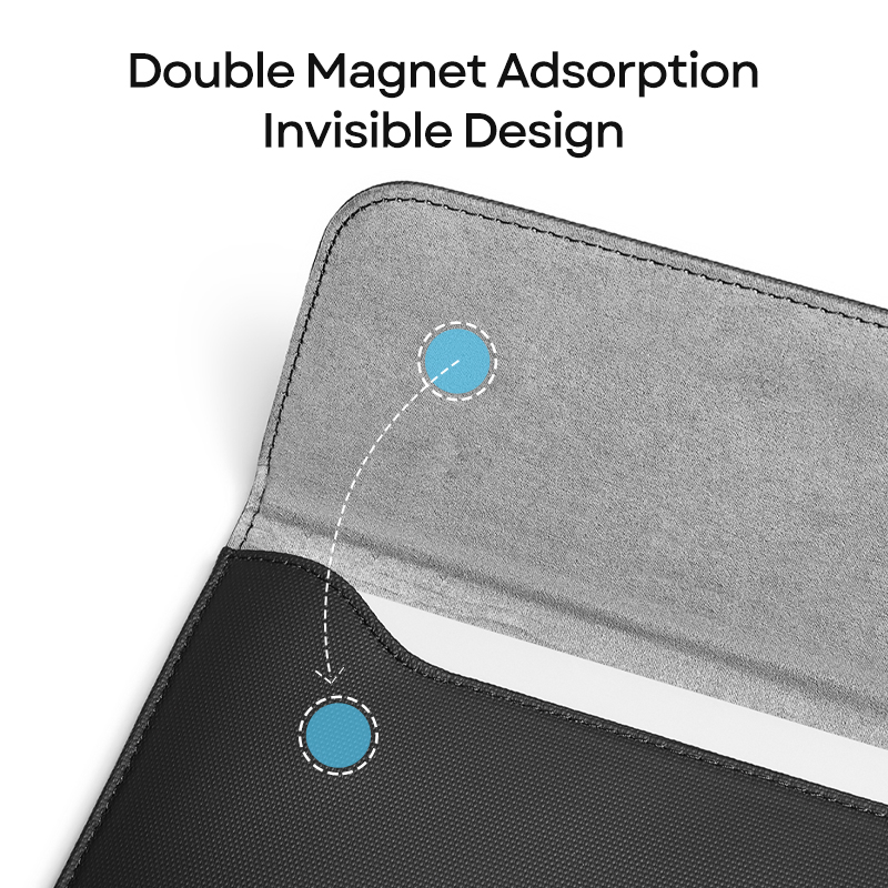 Mala Slim Magnética à Prova de Choque para Laptop de 13-15 Polegadas e iPad, Bolsa Escolar para Laptop