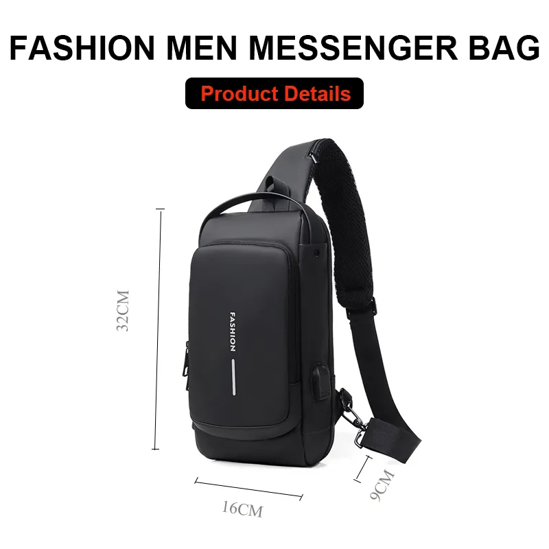 Bolsa Transversal de Designer para Negócios para Homens, Bolsa Mensageiro para Viagens ao Ar Livre
