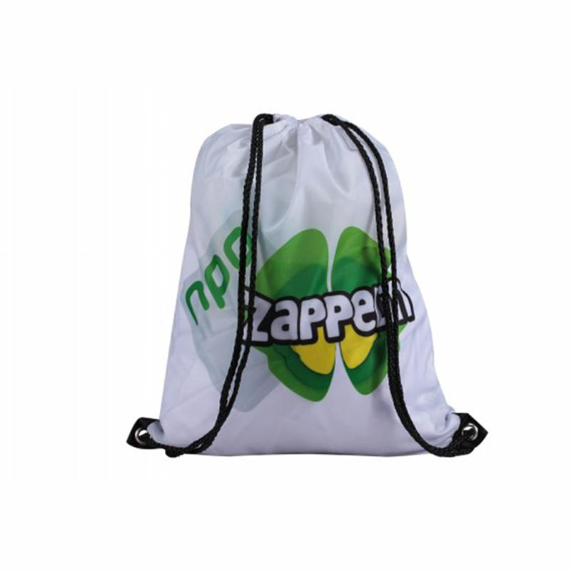 Mochila de tecido reciclado personalizado 210d de poliéster para escola, bolsa de cordão para ginásio