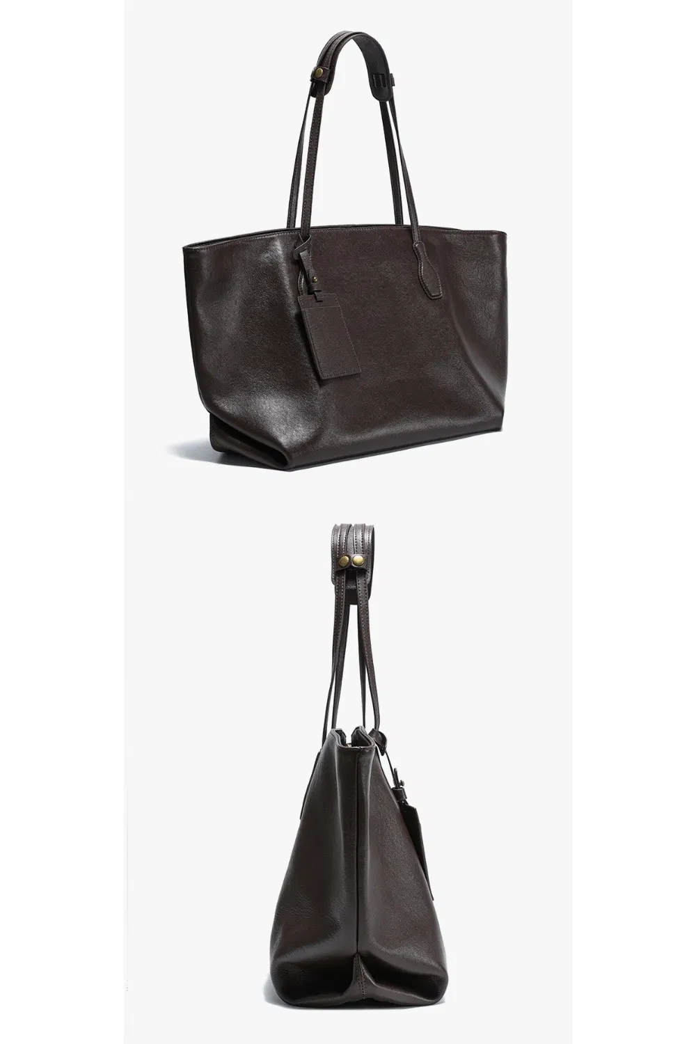 Bolsa Tote de Couro de Grão Superior para Mulheres com Grande Capacidade, Bolsa de Mão Versátil com Múltiplos Compartimentos para Escritório e Uso Diário