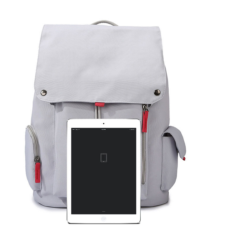 Mochila de Estudante em Lona, Bolsa de Grande Capacidade para Deslocamento e Dia a Dia