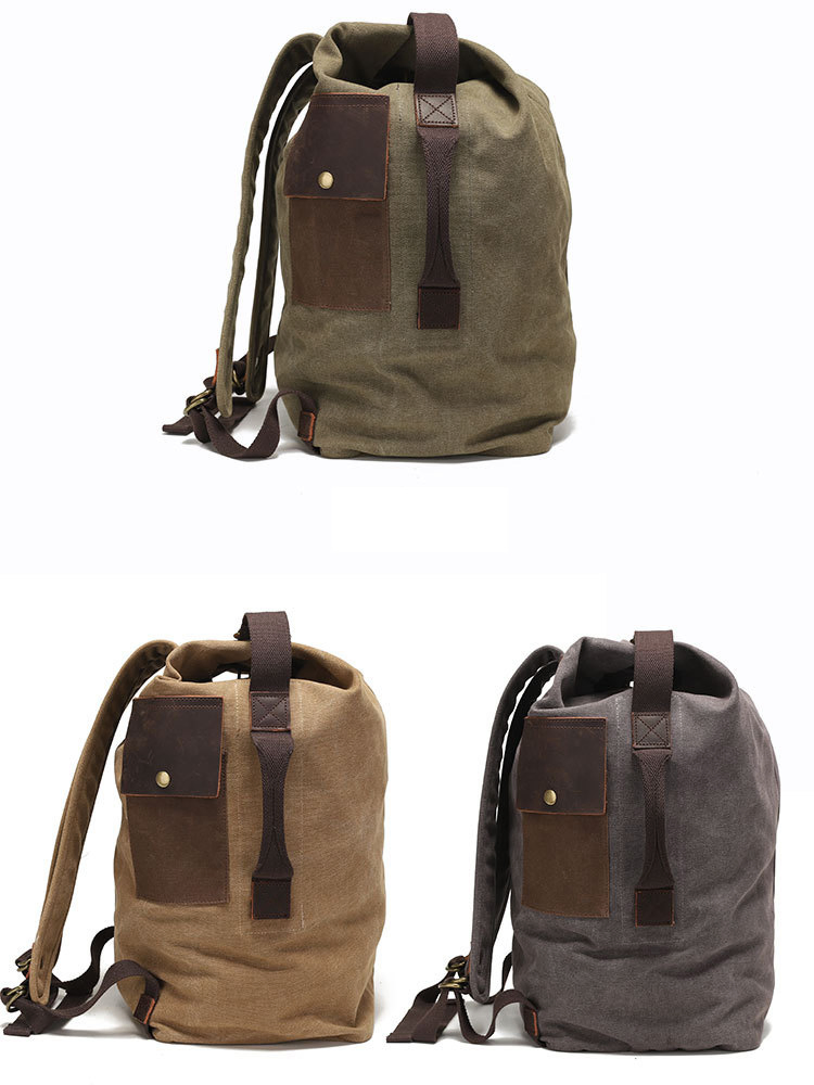 Mochila Commuter de Lona Encerada Durável para Esportes ao Ar Livre, Casual, Viagens e Uso Diário (CY0608)