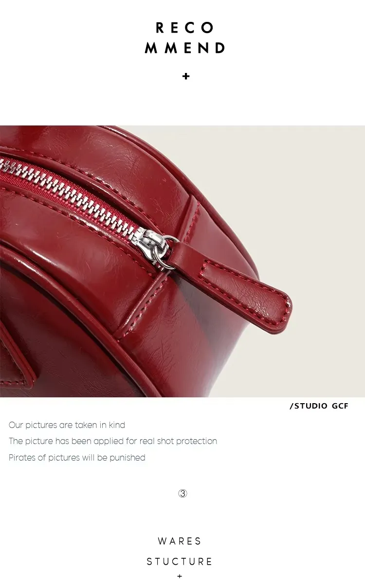Bolsa transversal quadrada de patente PU com fechamento em zíper estilo coreano para mulheres