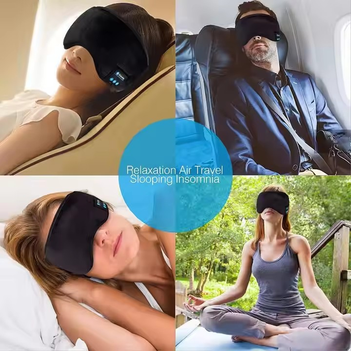 Fones de Ouvido para Dormir Máscara de Olhos - Máscara de Dormir Sem Fio Bluetooth para Dormidores Laterais, Confortável Máscara de Olhos para Noite