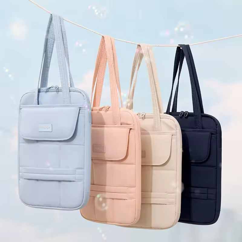 Bolsa de Ombro Slim Unissex Estilosa em Poliéster Durável, Impermeável, À Prova de Choque, com Múltos Compartimentos e Anti-Risco