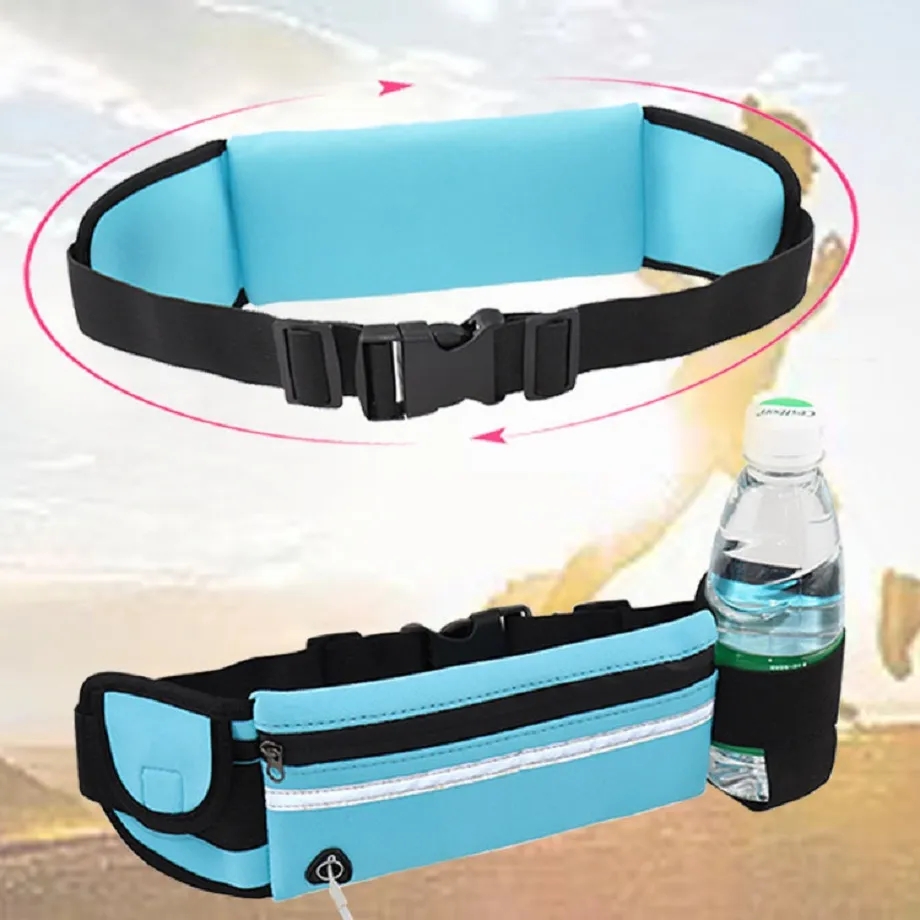 Cinto de Corrida Personalizado à Prova d'Água Bolsa de Cintura para Fitness com Garrafa de Água