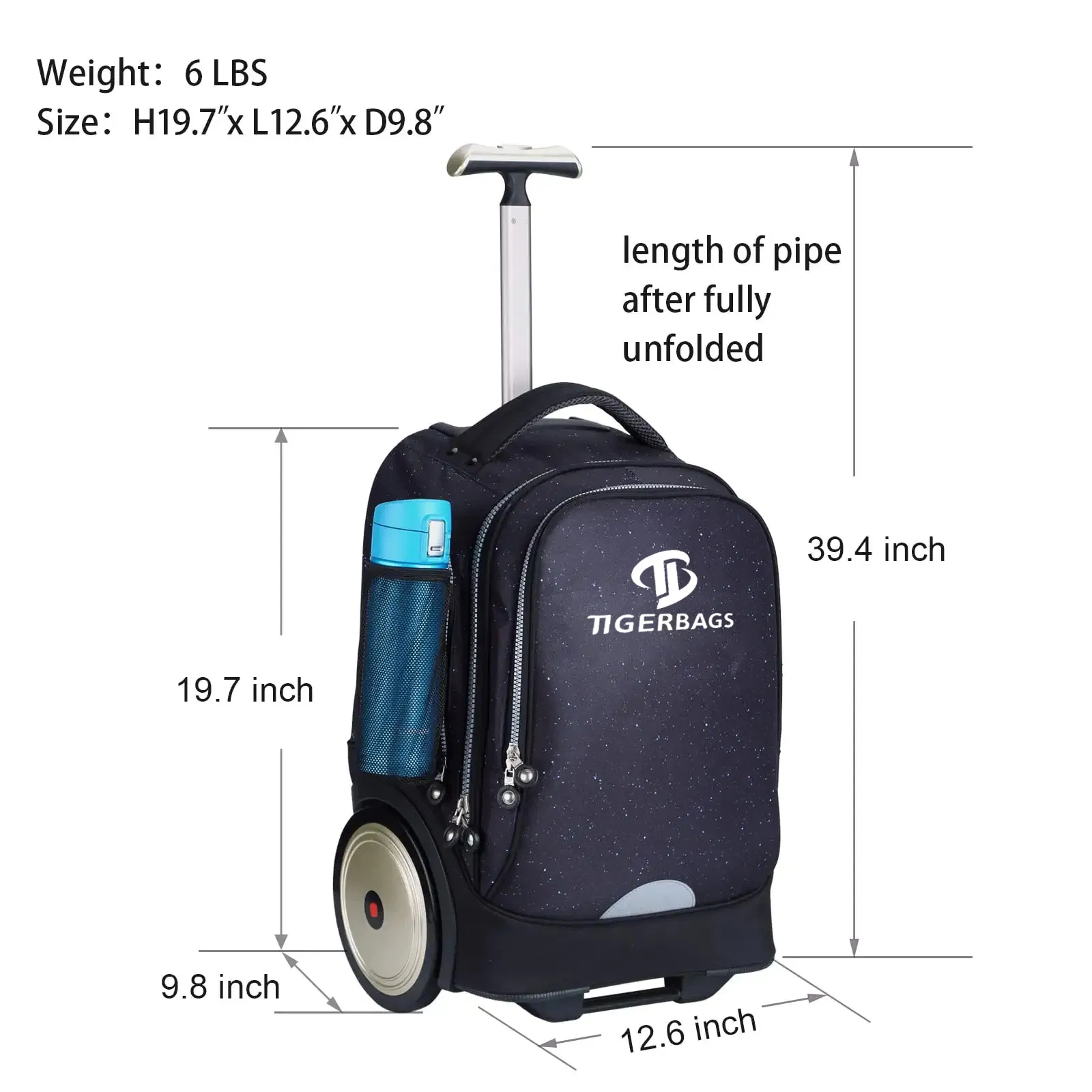 Bolsa de Computador com Rodas, Pasta com Rodas, Mochila Escolar com Rodas, Mochila Escolar com Rodas