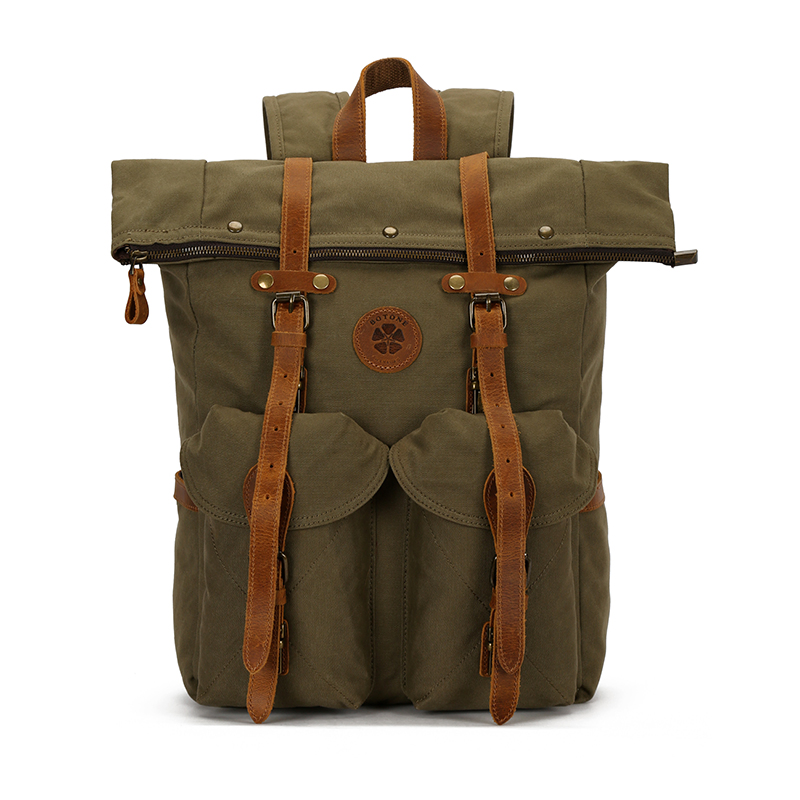 Mochila de Lona Personalizada Durável para Homens, Caminhada ao Ar Livre, Vintage, Camping, Viagem, Fornecedores de Bolsas por Atacado