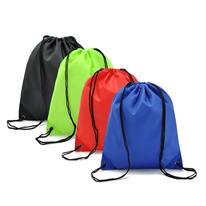 Mochila de tecido reciclado personalizado 210d de poliéster para escola, bolsa de cordão para ginásio