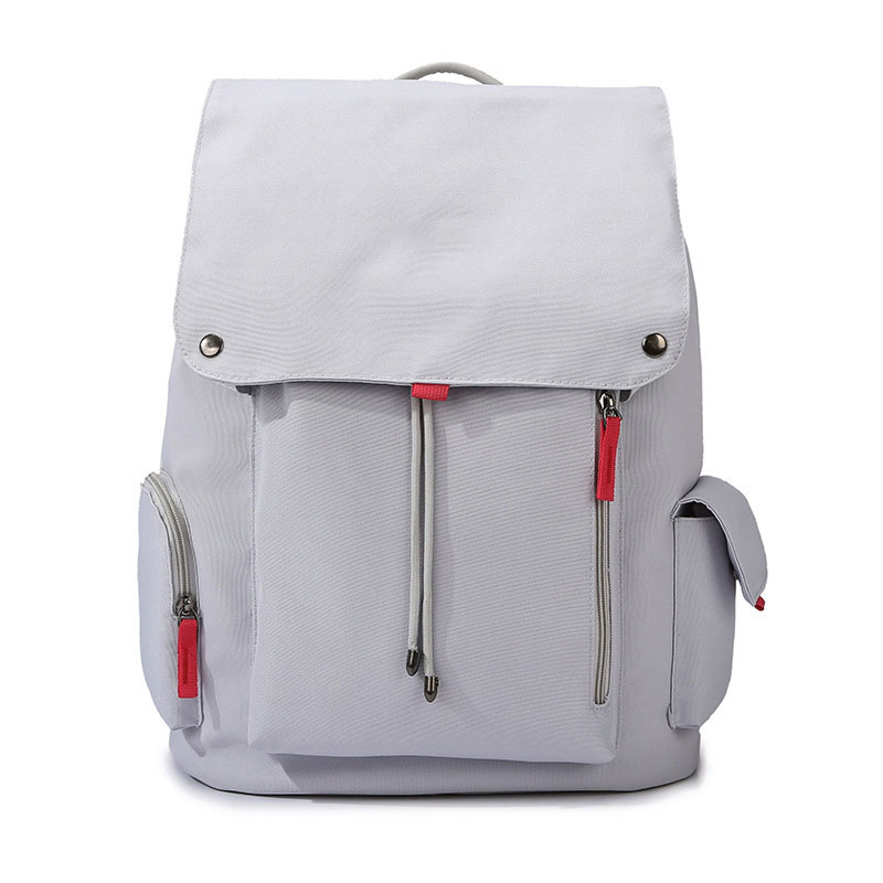 Mochila de Estudante em Lona, Bolsa de Grande Capacidade para Deslocamento e Dia a Dia