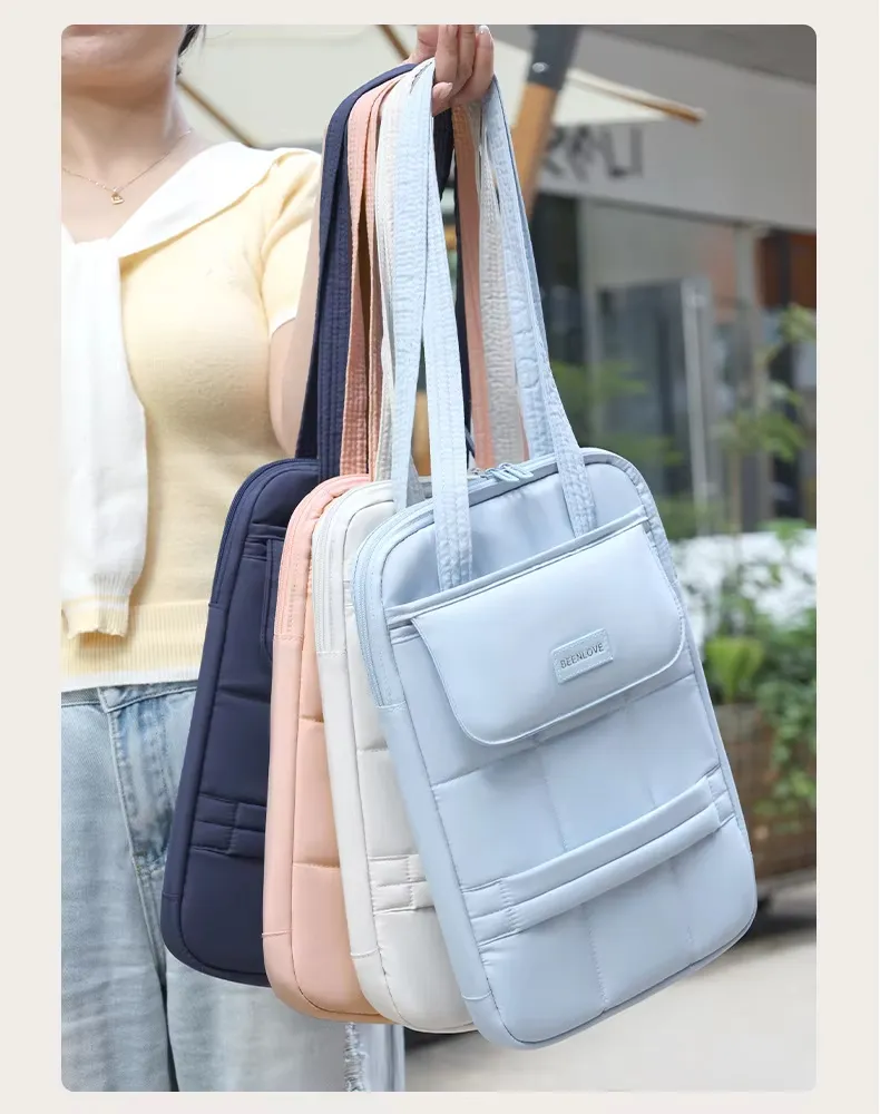 Bolsa de Ombro Slim Unissex Estilosa em Poliéster Durável, Impermeável, À Prova de Choque, com Múltos Compartimentos e Anti-Risco