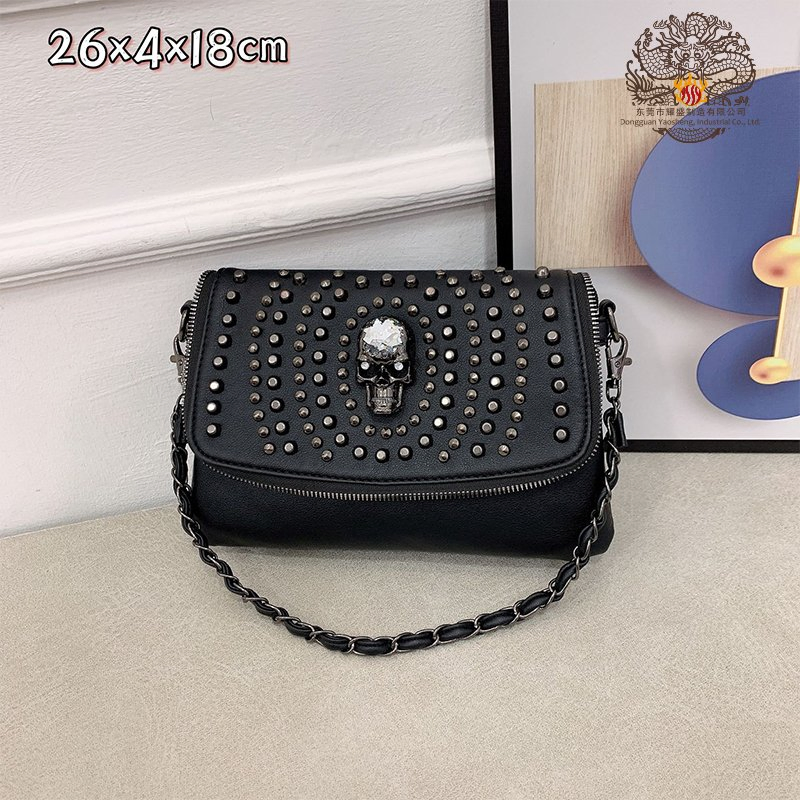 Bolsa de Mão Vintage Punk Estilosa para Mulheres - Satchel de PU Trendy