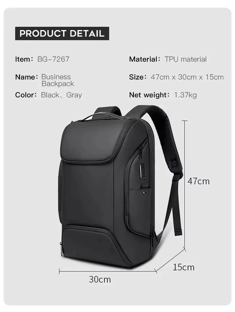Mochila de Viagem Multifuncional Masculina para Negócios com Porta USB Mochila para Laptop