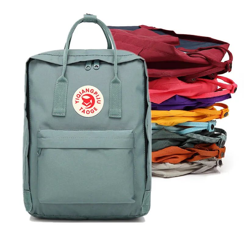 Mochila quadrada feminina de nylon à prova d'água estilosa para meninas, mochilas escolares