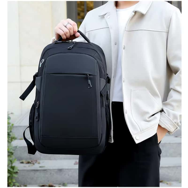 Mochila de Negócios para Computador com Zíper e Fecho Estilo Executivo Profissional