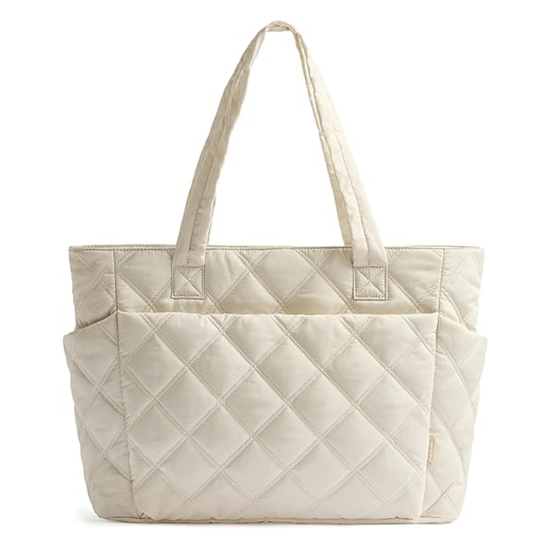 Bolsa de Praia de Algodão Leve de Grande Capacidade, Bolsa de Compras de Lona, Bolsa Hobo de Ombro para Trabalho e Academia