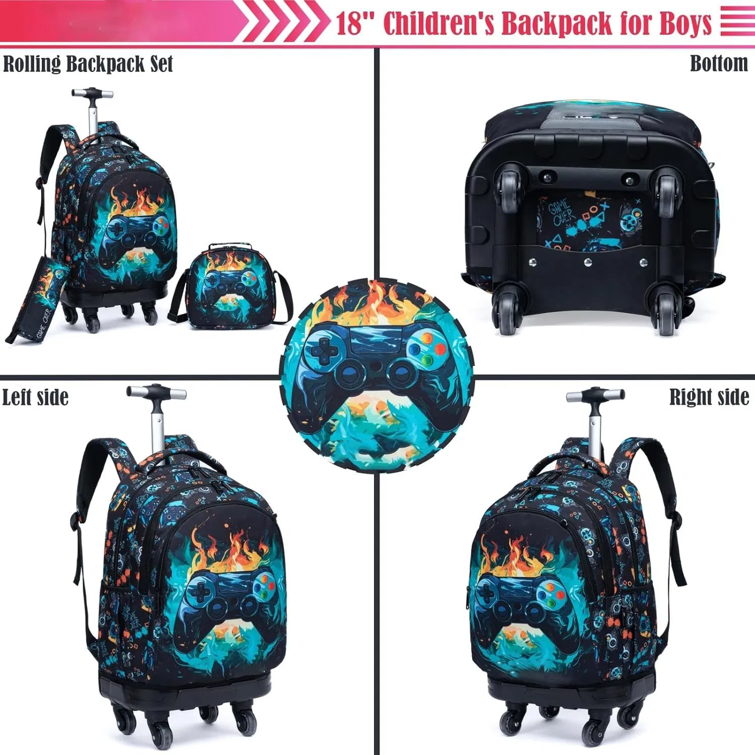 Bolsas de Rodas de Alta Qualidade e Grande Capacidade, Bolsas de Moda, Bolsas Duráveis para Estudantes, Bolsas de Trolley