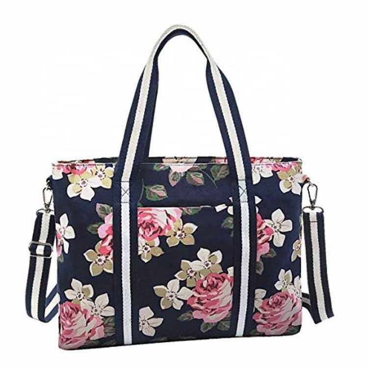Bolsa de Laptop ao Ar Livre em Lona com Múltiplas Impressões, Bolsa Mensageira Slim para Mulheres