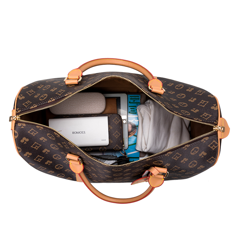 Bolsas de viagem de couro impermeáveis para mulheres, com estampa xadrez, da marca famosa, para esportes e academia