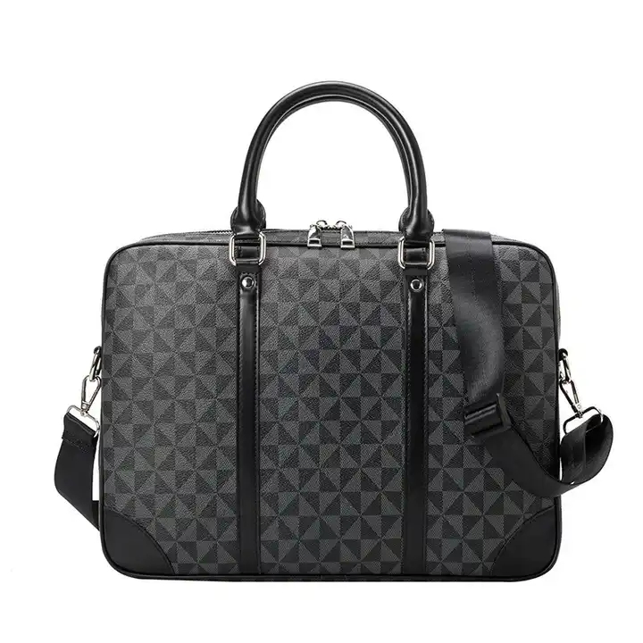 Bolsa de Computador de Design de Luxo para Moda 15inch Bolsa Tote de Negócios para Laptop Masculina em Couro Grande Capacidade Pasta de Escritório Bolsa de Ombro