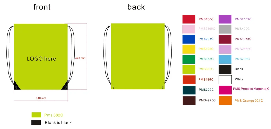 Mochila de cordão personalizada com logo em RPET, bolsa de compras e ginástica em poliéster reciclado