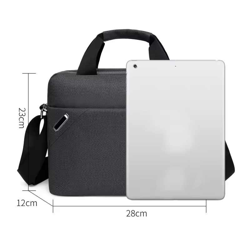 Mala de ombro slim de múltiplos compartimentos de fábrica da China, confortável para laptop em nylon