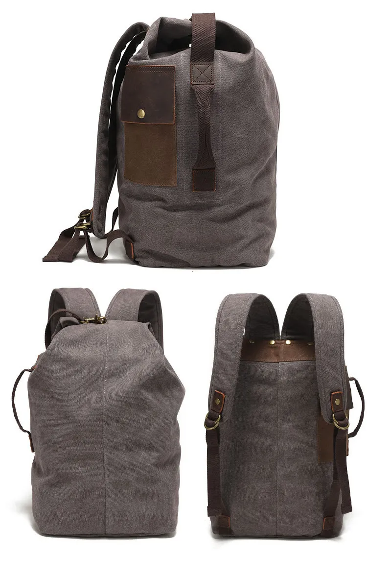 Mochila Commuter de Lona Encerada Durável para Esportes ao Ar Livre, Casual, Viagens e Uso Diário (CY0608)