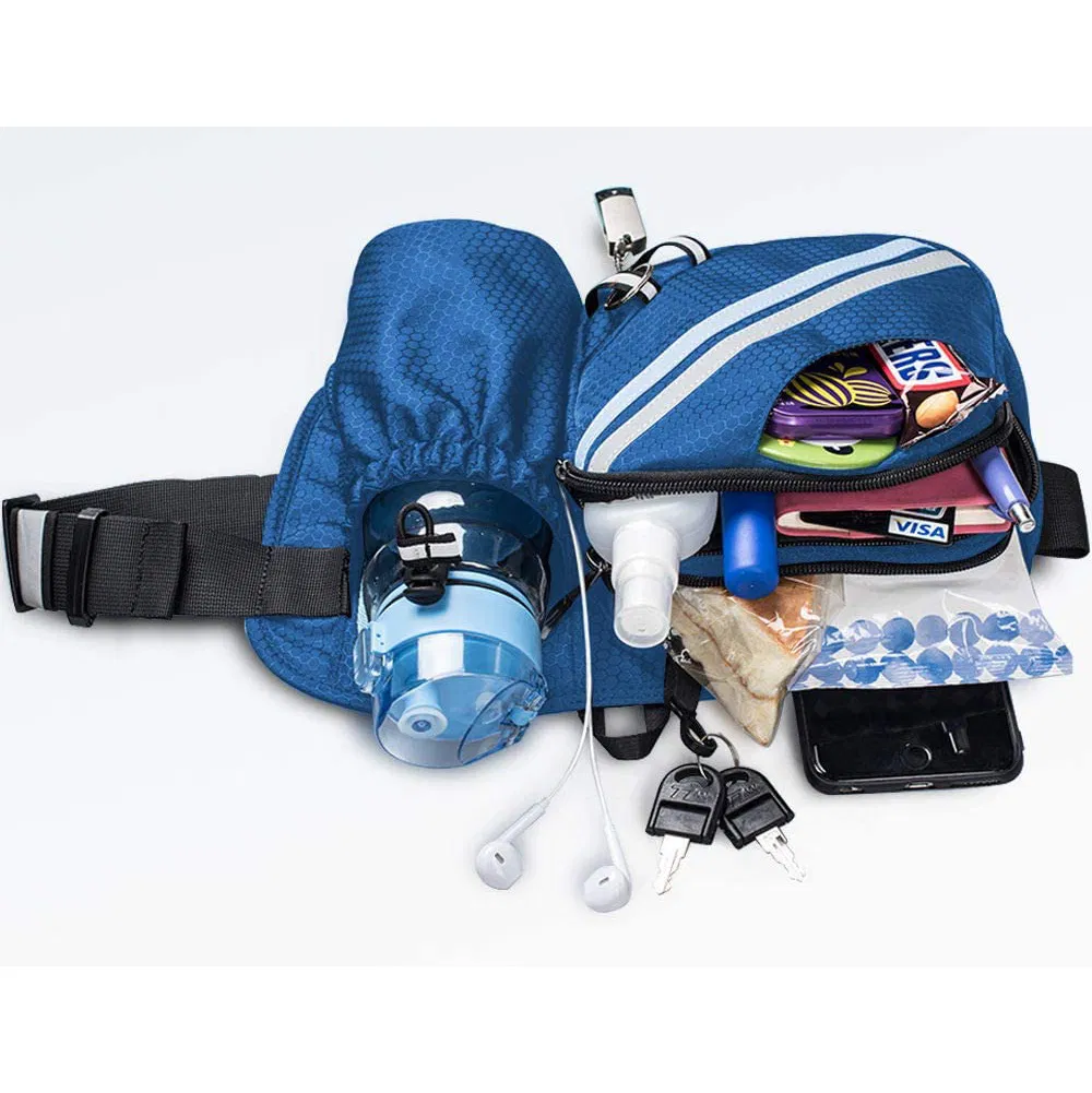 Bolsa de Cintura Unissex de Nylon para Esportes ao Ar Livre com Bolso para Garrafa de Água Leve