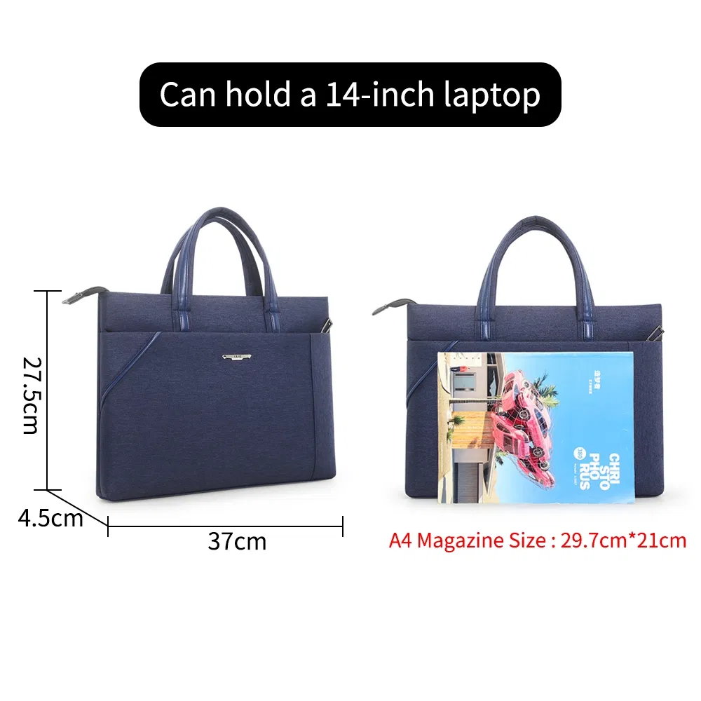 Capa de Laptop Slim Leve 14 Polegadas Azul Marinho Personalizada Estojo de Viagem para Homens e Mulheres