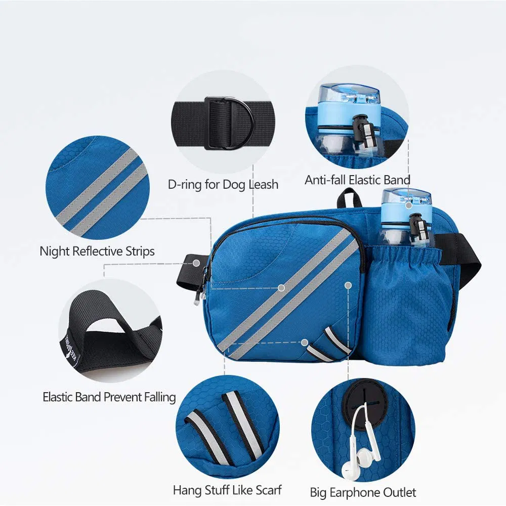 Bolsa de Cintura Unissex de Nylon para Esportes ao Ar Livre com Bolso para Garrafa de Água Leve