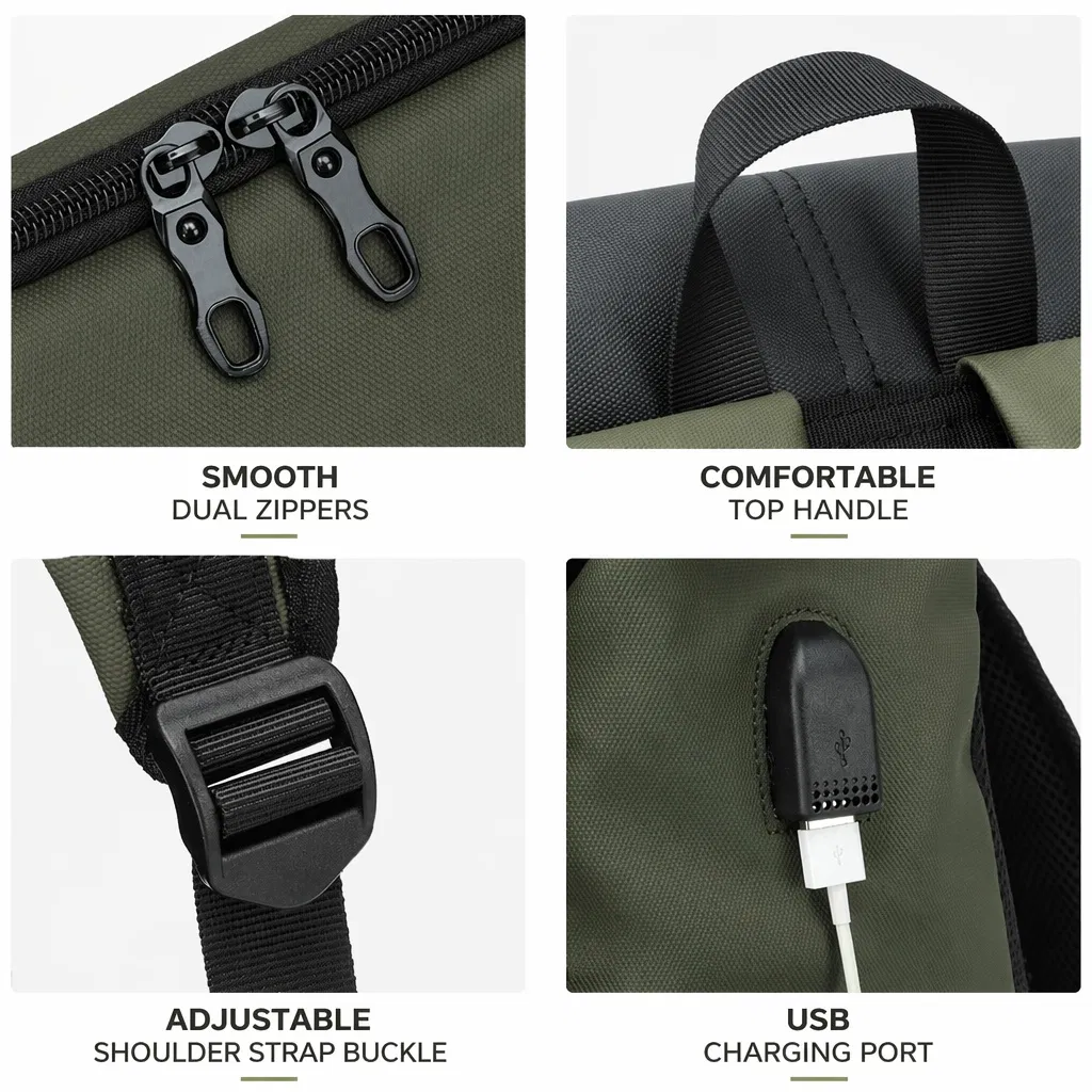 Mochila de Negócios para Laptop à Prova d'Água Viagem Executiva Profissional Espaçosa Leve Confortável Premium Casual