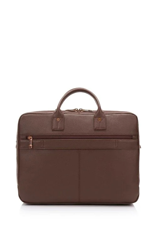 Bolsa de Laptop Slim Unissex de Couro Genuine Feita à Mão 15.6 Polegadas