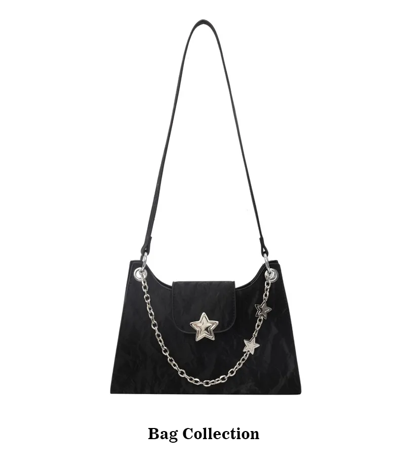 Bolsa Trendy para Mulheres, Bolsa de Ombro Hobo de PU Macio, Bolsa Casual Chic de Braço com Corrente