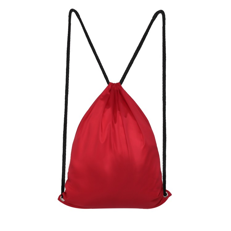 Mochila de tecido reciclado personalizado 210d de poliéster para escola, bolsa de cordão para ginásio