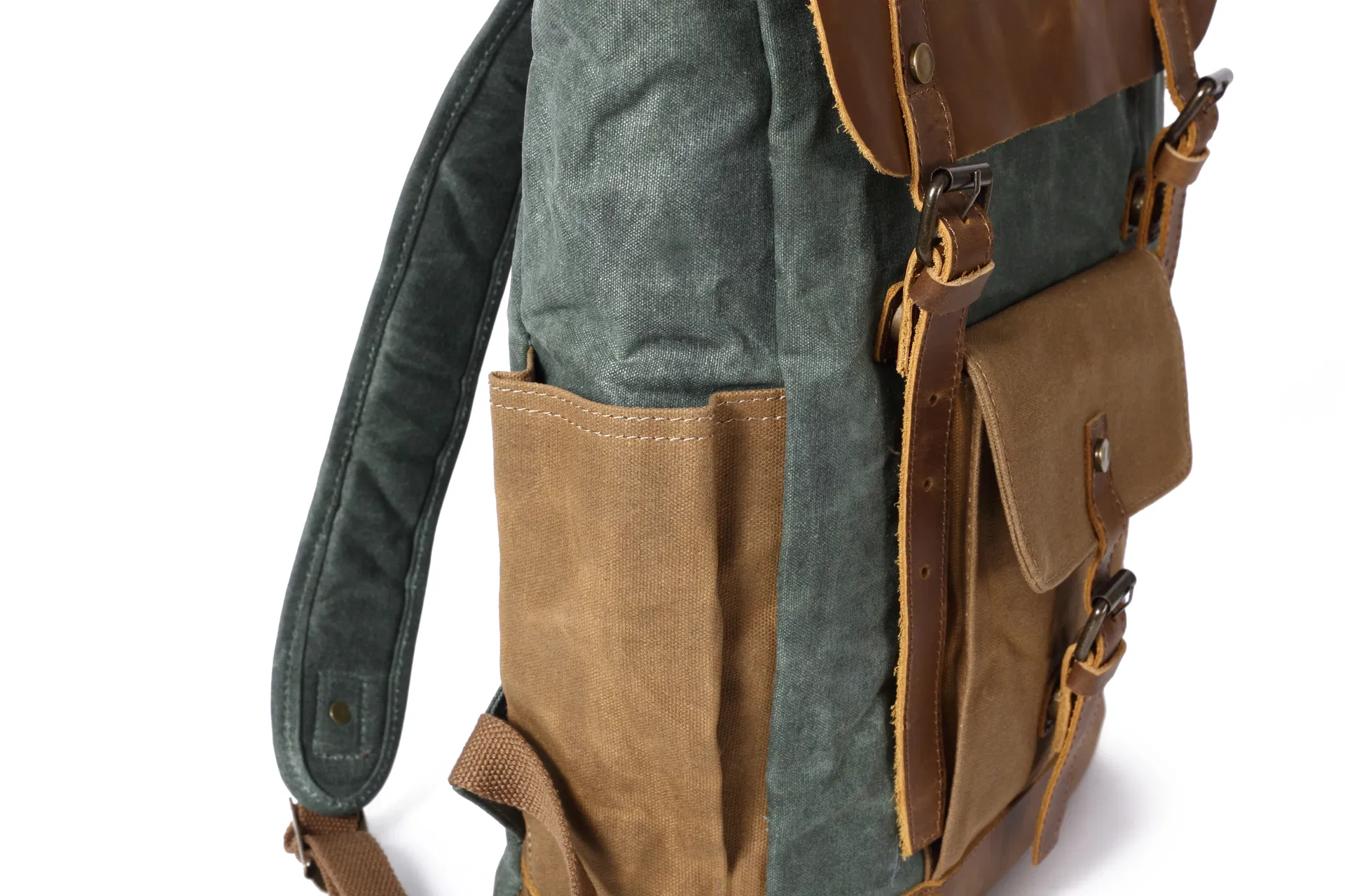Mochila de Caminhada Vintage de Luxo em Lona Wax para Camping e Atividades ao Ar Livre Masculinas