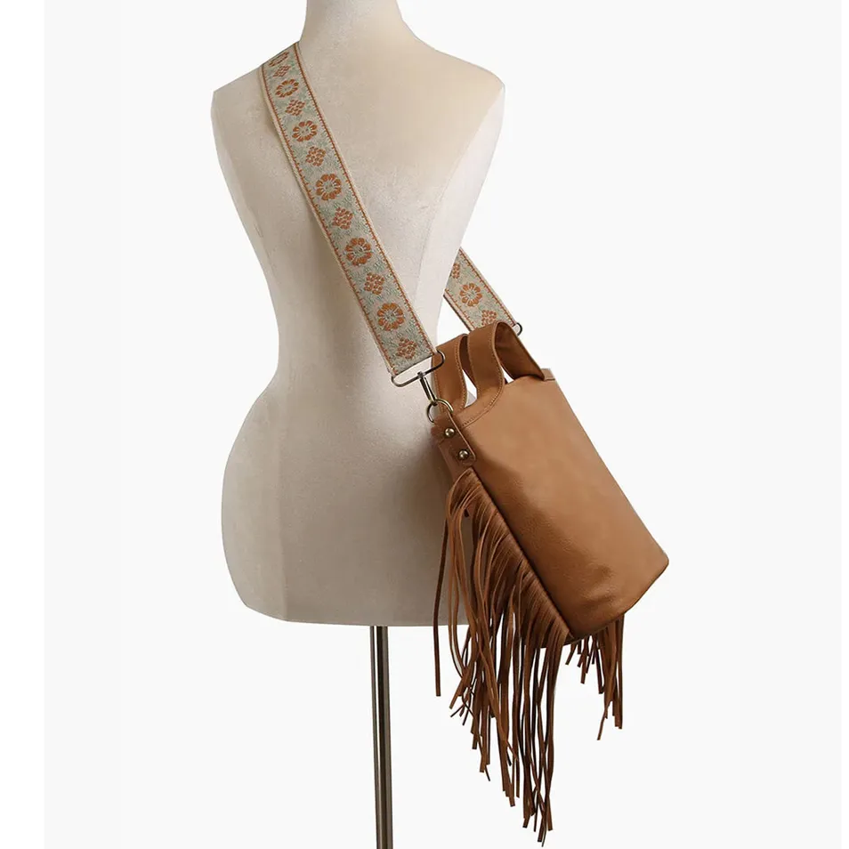 Bolsa Transversal de Estilo Fashion Fringe para Uso Diário Elegante