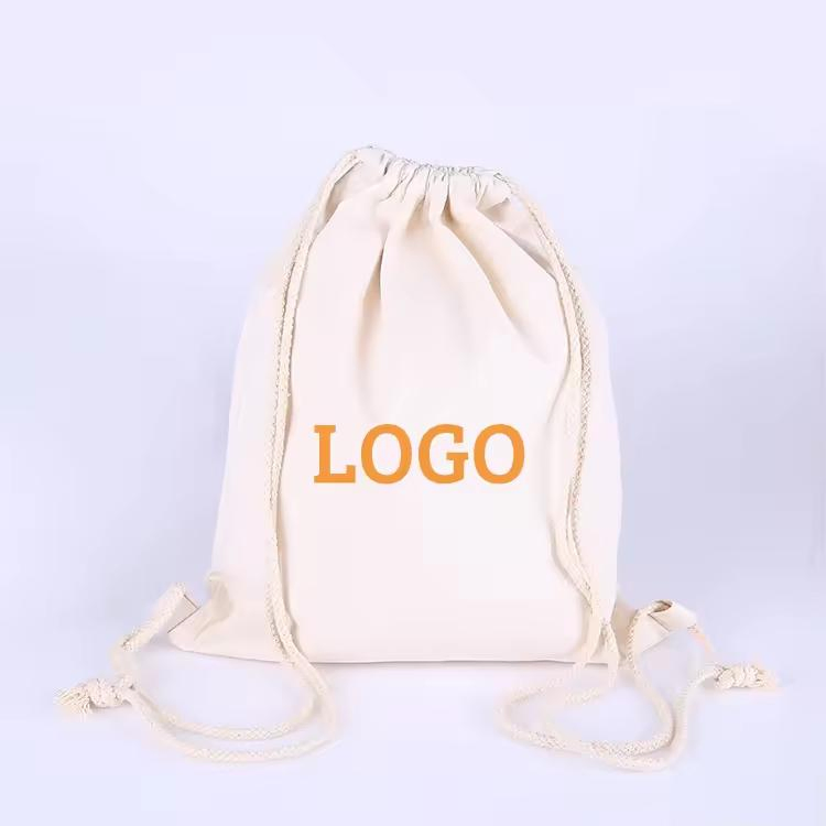Saco de armazenamento para sapatos em algodão reciclado personalizado com cordão para publicidade