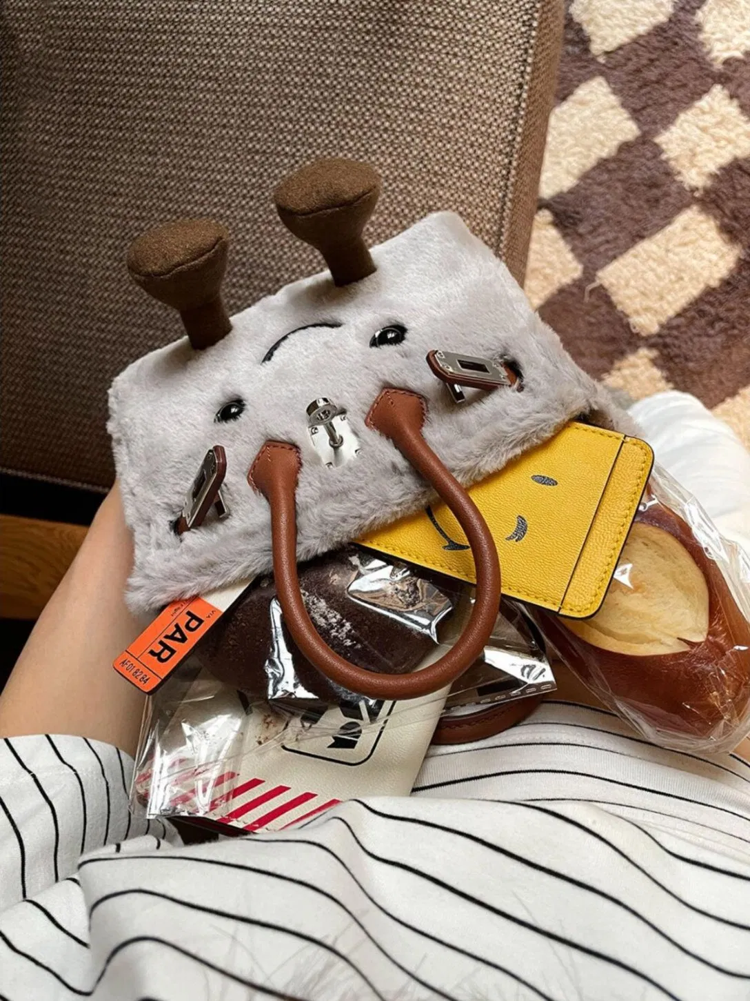 Bolsa de Ombro de Pelúcia Estilo Jellycat, Boneca Fofa de Pelúcia, Bolsa de Tecido Macio e Fashion