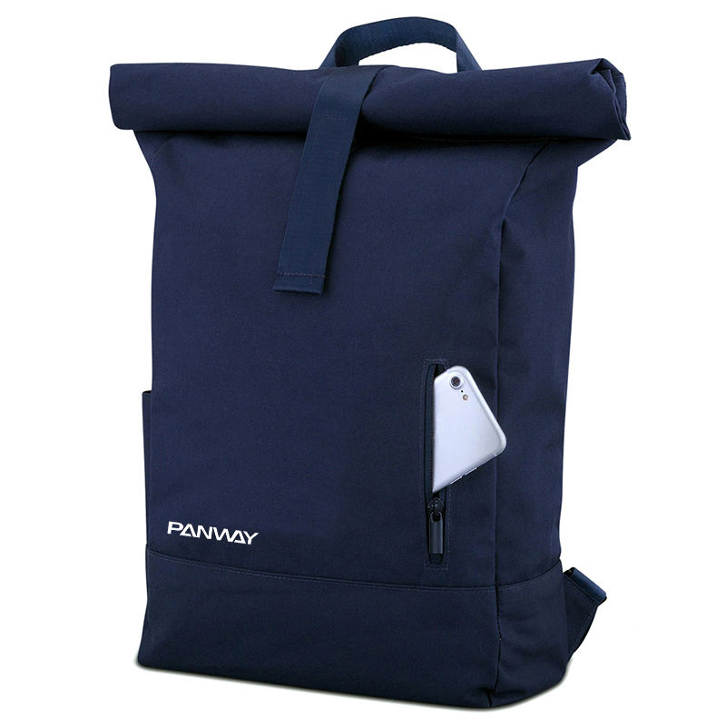 Mochila de Viagem ao Ar Livre Personalizada com Logo Impermeável RPET Rolltop Antifurto para Laptop