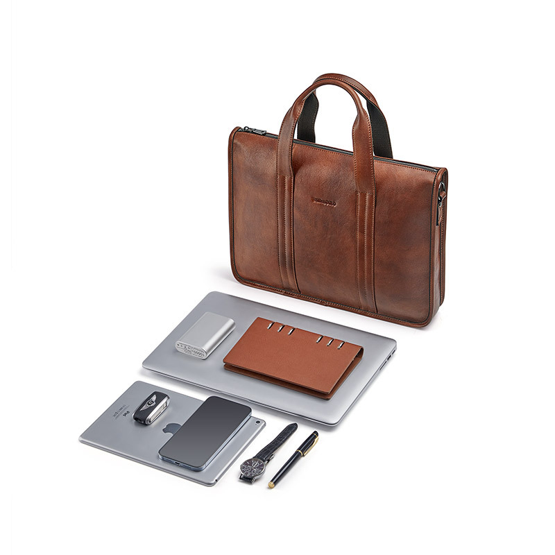 Fornecedor da China Fabricante Bolsa de Couro para Laptop Masculina Viagem