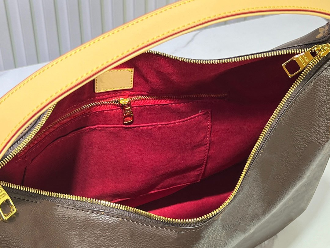 Bolsa de Ombro Hobo de Luxo Feminina, Tote de Lona Monogram com Alça Superior