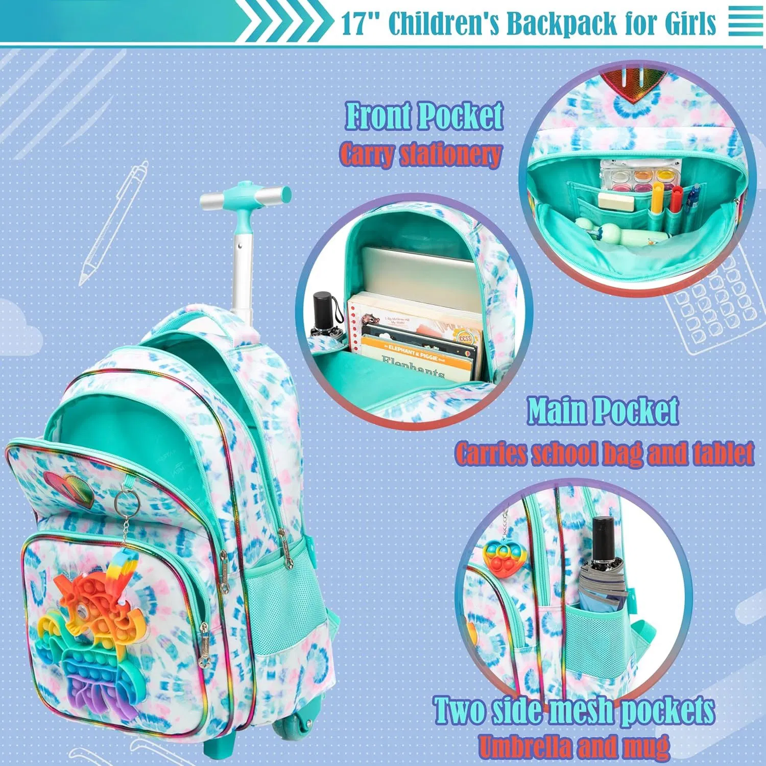 Mochila Escolar Resistente com Rodas