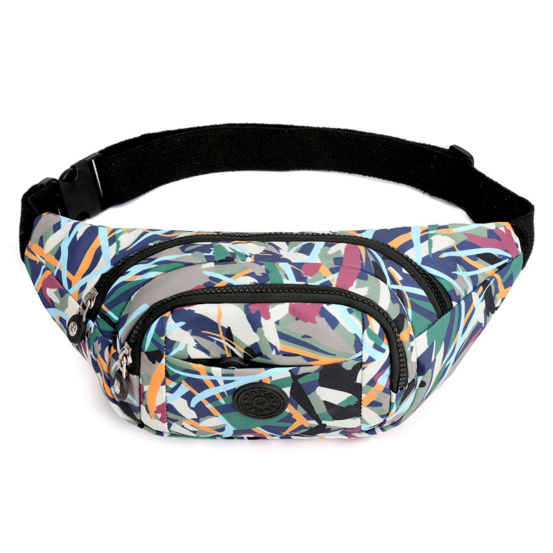 Bolsa de Cintura Transversal Grande para Homens e Mulheres, Impermeável 4 Bolsos com Zíper, Bolsa de Cintura com Cinto Ajustável para Atividades ao Ar Livre, Exercícios, Viagens, Corrida e Caminhadas