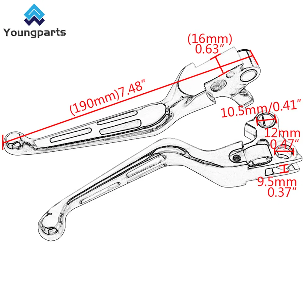 Manetes de Freio e Embreagem para Motocicleta Lado Direito e Esquerdo para Harley Softail Dyna Street Bob Road Glide Sportster XL Street Glide