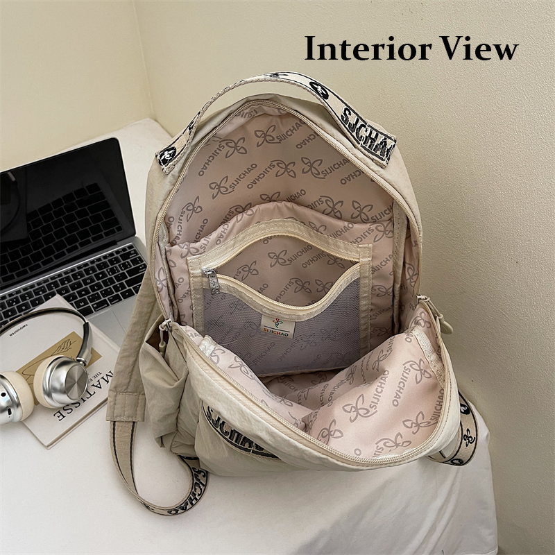 Mochila Compacta de Lona para Mulheres - Perfeita para o Dia a Dia