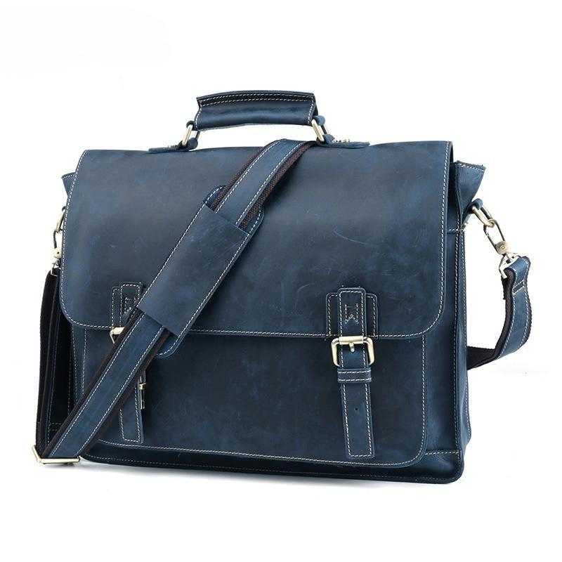 Pasta de Negócios para Homens, Presente de Natal Personalizado, Bolsa Mensageiro de Couro Masculina 15.6 Polegada para Laptop