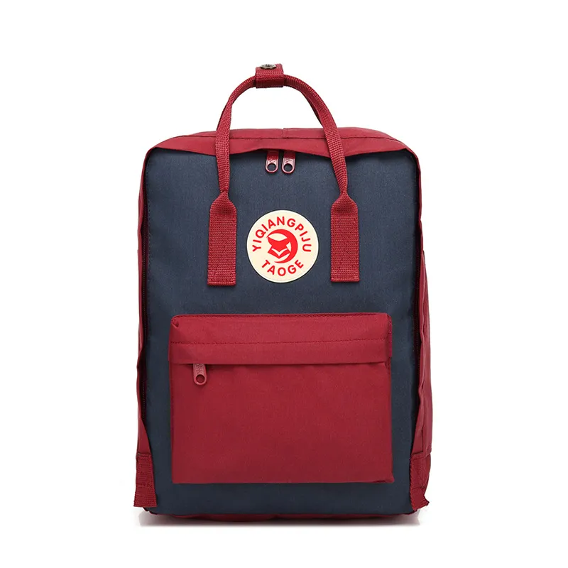 Mochila quadrada feminina de nylon à prova d'água estilosa para meninas, mochilas escolares