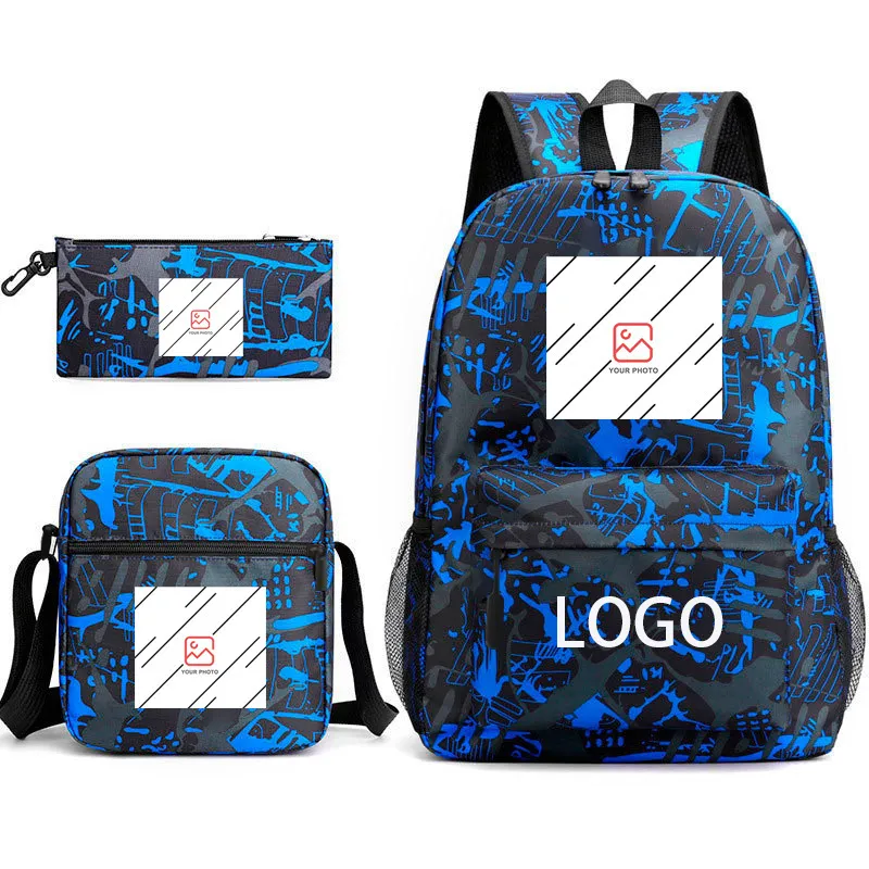 Mochila de Negócios com Padrão Geométrico Personalizado e Impressão de Logotipo para Presentes de Funcionários Corporativos
