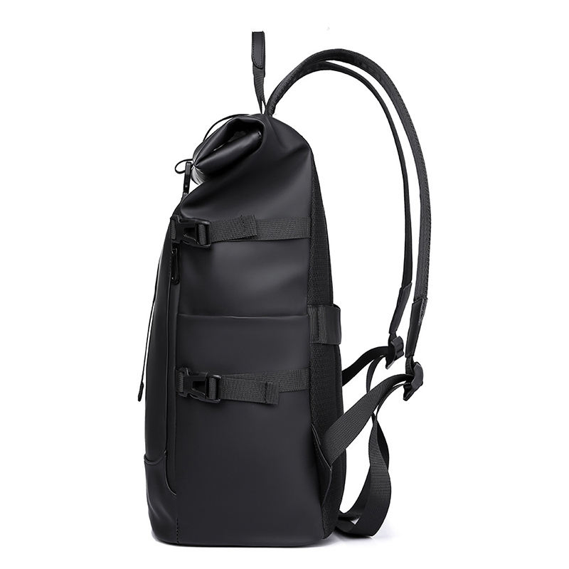 Mochila para laptop à prova d'água personalizada, moda, grande capacidade, mochila de viagem com fechamento em rolo